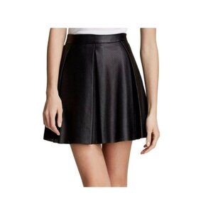 Rebecca Minkoff Lambskin Black Leather Liv Skirt Perforated Size 2 Womens EUC